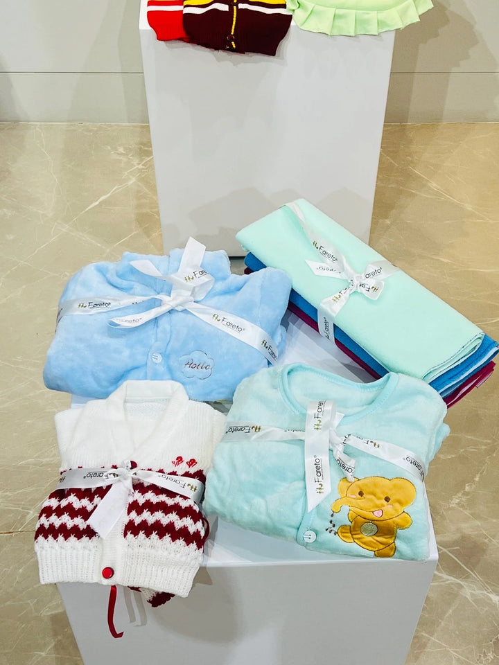 Fareto New Born Baby Winter Essentials Combo (Pack of 66 )