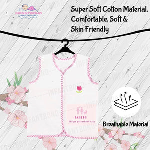 Fareto New Born Baby Super Soft Cotton Embroidery Jhabla | Vest (Pack of 6)(0-6 Months)