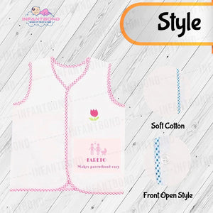 Fareto New Born Baby Super Soft Cotton Embroidery Jhabla | Vest (Pack of 6)(0-6 Months)