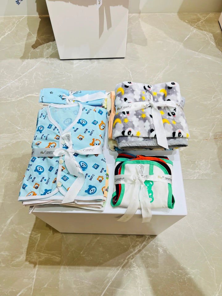 Fareto Premium Quality Baby Winter Essentials Pack of 72 New Combo (0-3 Months)