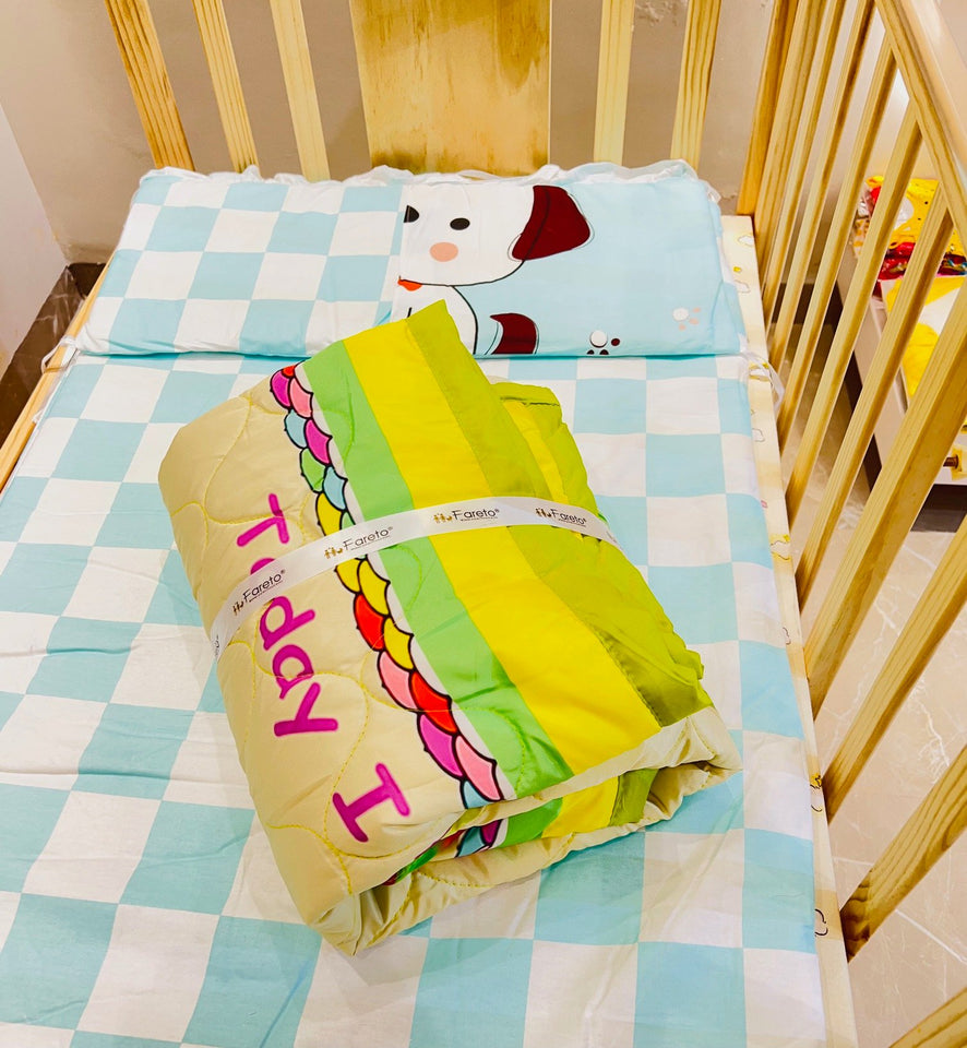 Fareto Baby Milestone Reversible Super Soft Blanket(138*112 CM)(Gress Green)