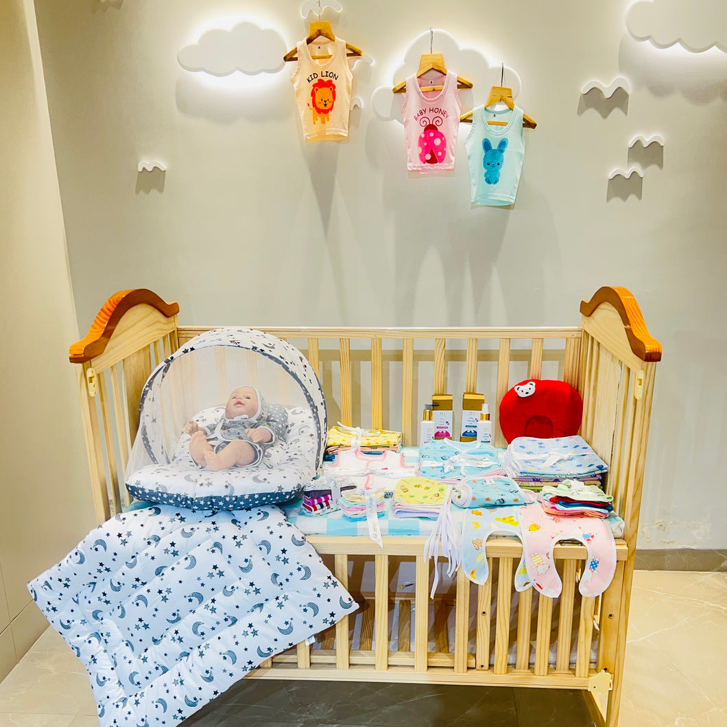 Fareto New Born Baby Summer Essentials 60 in 1 (0-6 Months)