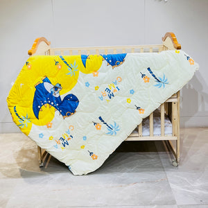 Fareto Baby & Kids Reversible Super Soft Blanket Comforter  (Size:136CM*118CM)(0-8 Years)(Yellow Dino_Comforter)