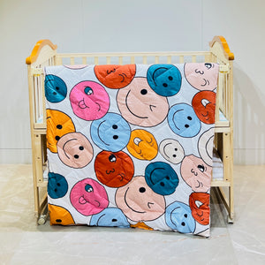 Fareto Baby & Kids Reversible Super Soft Blanket Comforter  (Size:136CM*118CM)(0-8 Years)(Smiley Comforter )