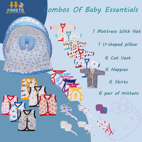 Fareto 26 in 1 New Born Baby Complete Daily Essentials | Gift Pack | Combo Set | (0-3 Months)