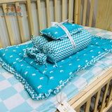 Fareto New Born Baby Full Bedding Set Combo (Crown Blue) (0-6 Months)