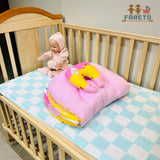 Fareto New Born Baby Premium Quality Mattress with Net & Sleeping Bag(0- 4Months)(Pink Ziraf)