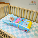 Fareto New Born Baby Premium Quality Mattress with Net & Sleeping Bag(0- 4Months)(Blue Ziraf)