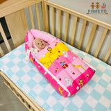 Fareto New Born Baby Premium Quality Mattress with Net & Sleeping Bag(0- 4Months)(Pink Ziraf)