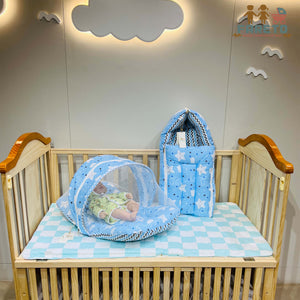 Fareto Complete Bedding Set essentials Combo For Baby (0-6 Months)(cloud blue)