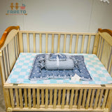 Fareto New Born Baby Full Bedding Set Combo (Crown Grey) (0-6 Months)