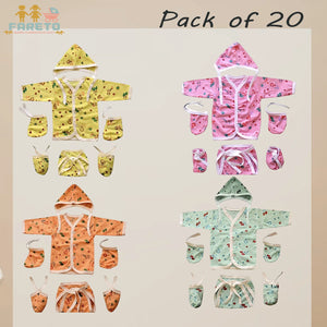 Fareto New Born Baby Clothing Set (0-3 Months)(Pack of 20)