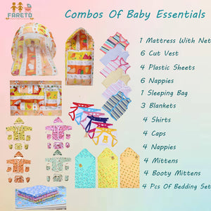 Fareto 45 in 1 New Born Baby Complete Daily Essentials | Gift Pack | Combo Set | (0-3 Months)