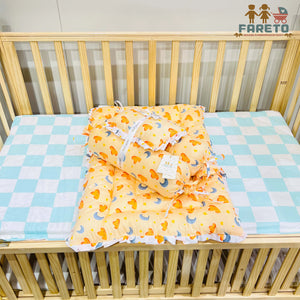 Fareto Premium Quality New Born Baby Full Bedding Set Combo (Cloud Moon Orange)  (0-6 Months)