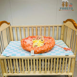 Fareto New Born Baby Full Bedding Set Combo (Crown Orange) (0-6 Months)