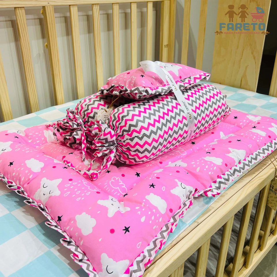 Fareto Complete Bedding Set essentials Combo For Baby (0-6 Months)